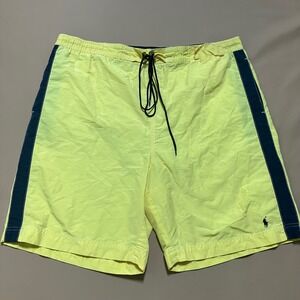 Vintage 90s Polo Sport Ralph Lauren Large Yellow‎ Swim Trunks Board Shorts Y2K